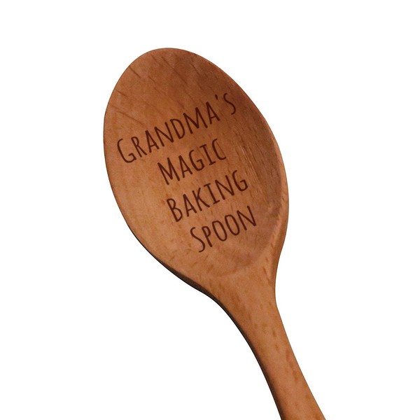 Laser Engraved “Grandma's Magic Baking Spoon” Wooden Spoon – New Grandmother Gifts – Baking Gifts – Grandma to Be Gifts