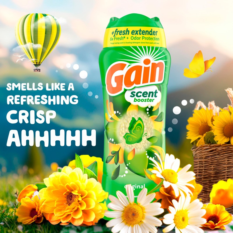 Gain In-Wash Laundry Scent Booster, Original Scent, 12.2 OZ, Fresh