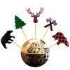 ALISSAR 30-Pack Lumberjack Cupcake Toppers, Buffalo Plaid Baby Bear Tree