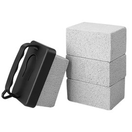 Keliheyle Grill Griddle Cleaning Brick Block 4 Pack, Black Stone Cleaning Kit Ecological Grill Cleaning Brick De-Scaling Cleaning Stone for Removing Stains BBQ