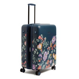 Vera Bradley Women's Hardside Rolling Suitcase Luggage, Fresh-Cut Floral Green, 26" Check in