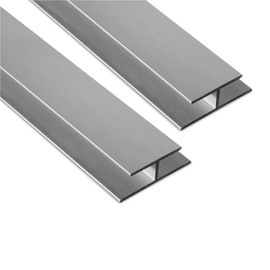 Aluminum H Connectors - Fits 4mm, 6mm, 8mm, or 10mm Twin-Wall Greenhouse Panels, Join 2 Pieces of Panels Together, 4-Foot Length, 10 Pieces (6mm Aluminum H Connectors)