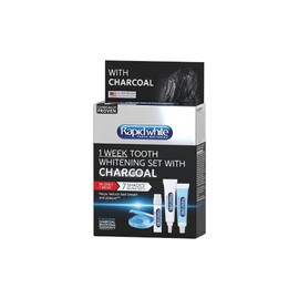 Rapid White 1 Week Tooth White Set Charcoal | Helps Reduce Bad Breath and Plaque | for a Whiter Smile Without Peroxide | Inspired by whitening Methods Used in Dental surgeries | Easy to use at Home
