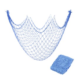 Sourcing Map 2 Pack Decorative Fishing Net Decor, Blue 80x40 Inch Cotton Fish Net for Beach, Hawaiian, Under the Sea Party Decorations