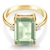 Gem Stone King 18K Yellow Gold Plated Silver Green Prasiolite