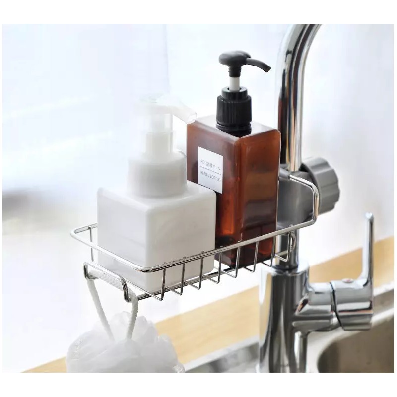 PreAsion Stainless Steel Detachable Hanging Faucet Drain Rack for Kitchen
