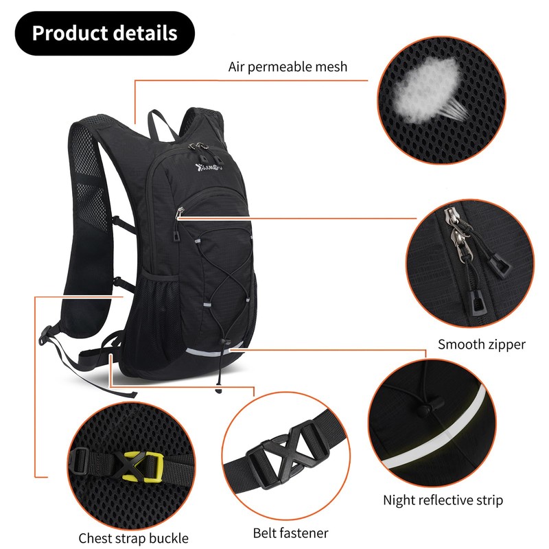 BiYiYun 15L Small Hiking Backpack Lightweight Hydration Backpack for Men