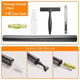 LEMON CLOUD Window Privacy Film Total Blackout Decorative Window Film, Static Cling Darkening Frosted Glass Covering 100% Opaque Removable for High Privacy, Black Half Moon Anti-UV(17.5 x 157.4 Inch)