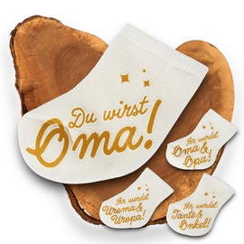 goldprintz I Du wirst Oma I Pregnancy I Gold Printed Baby Sock I We Get a Baby Announcement I Pregnancy I Baby Surprise I Announce Baby News