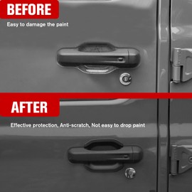 LitMiRaCle Car Door Bowl Scratch Protector for Jeep Wrangler JL, Exterior Door Handle Bowl Cover Protection Trim Accessories Compatible with Jeep Wrangler JL JLU 2018-2023 4 Doors, ABS Plastic, 5PCS