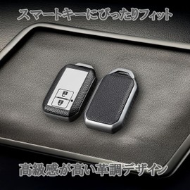 Suzuki Car Key Cover with Key Holder, Leather-like TPU Compatible with Alto Crosby Jimny JB64W Jimny Sierra JB74W Swift ZC#3S/ZD#3S Spacia Solio Hustler Wagon R (TYPE_C_Silver)