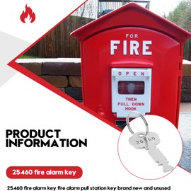 25460 Fire Alarm Panel Key, Fire Department Key, Fire Alarm Box Key for Gamewell,For Fire and Rescue, Silver, with Key Ring