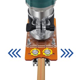 2 in 1 Wood Router Base with Compact Slotting Bracket, Slotted Base, Alloy Router for Chamfering, Grooving, Curve Cutting, Suitable for Trimming Machine, Wood Veneer