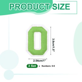 MECCANIXITY 30 Pcs Iron on Number Patches, Number Patches Iron on 1.5 Inch Green Small Numbers for Clothing Embroidered Patches for Clothes Hats Socks DIY