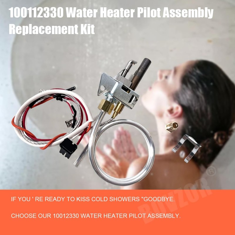 BOVZOR 100112330 Water Heater Pilot Assembly, Replaces 9007876 Thermopile Replacement