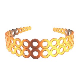 Ladies Girls Stencil Cut Wide Circles Chain Links Headband Alice Band (Light Tort Brown)