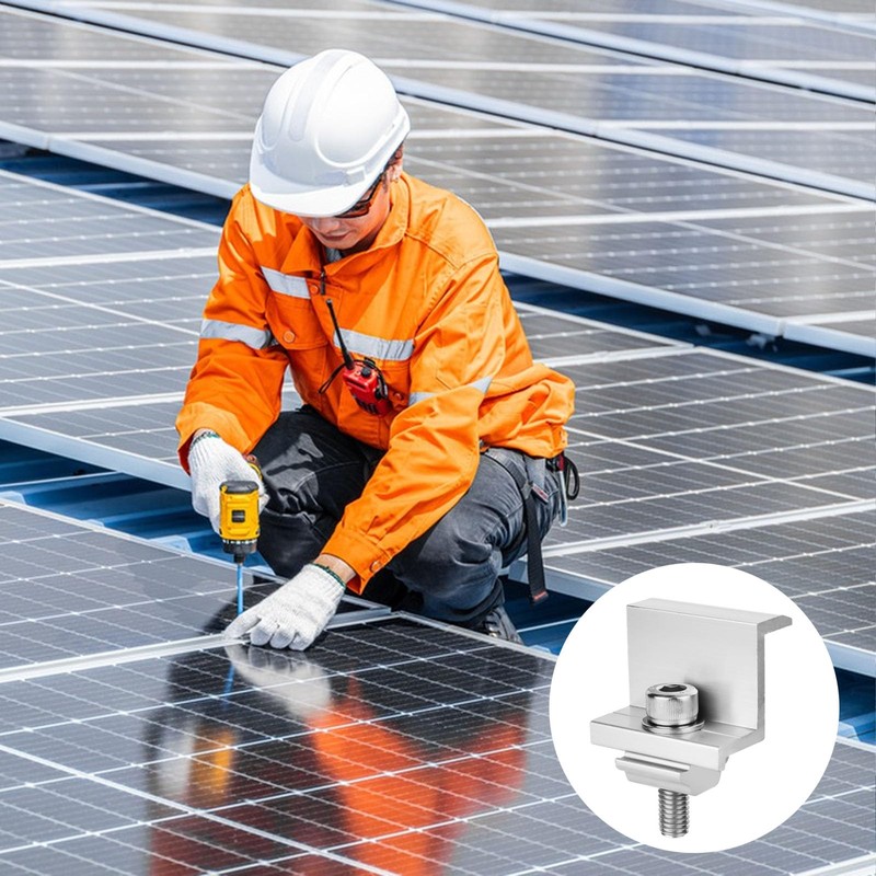 Solar Panel Bracket 4 Pieces 30 mm Solar End Clamp