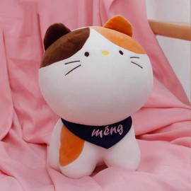 Ryttir 11.8 Inch Fuzzy Large Cat Stuffed Animal, Adventure Stuffed Cat Toy, Brave Boy's and Girl's Room Cat Plush Decor, Funny Cat Pillow Gifts for Kids and Women