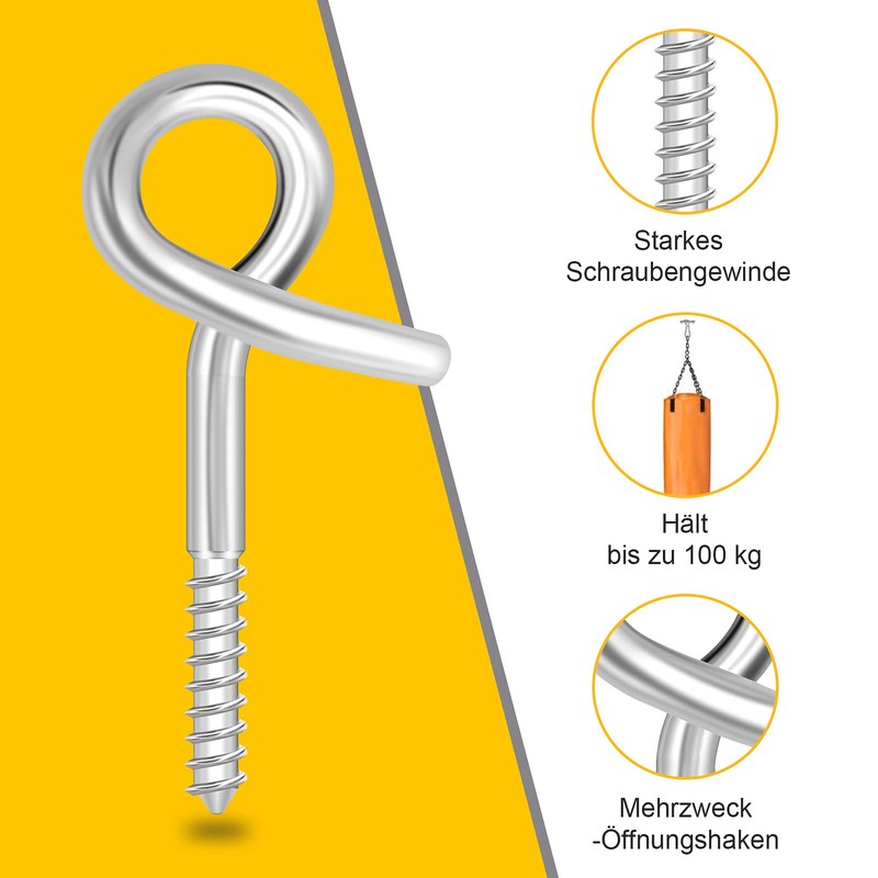 Poprkdre Safety Swing Hooks, M10, Pack of 2 Ceiling Hooks