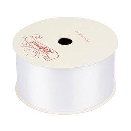 Zofrud White Satin Ribbon 1 1/2 Inch Wide x 10 Yds - Ideal for Crafts, Gift Wrapping, Flower Bouquet, and Weddings