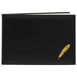 Winnable Guest & Visitor Book, 7 x 10 Inches, 100 Pages, Quill Emblem, Black
