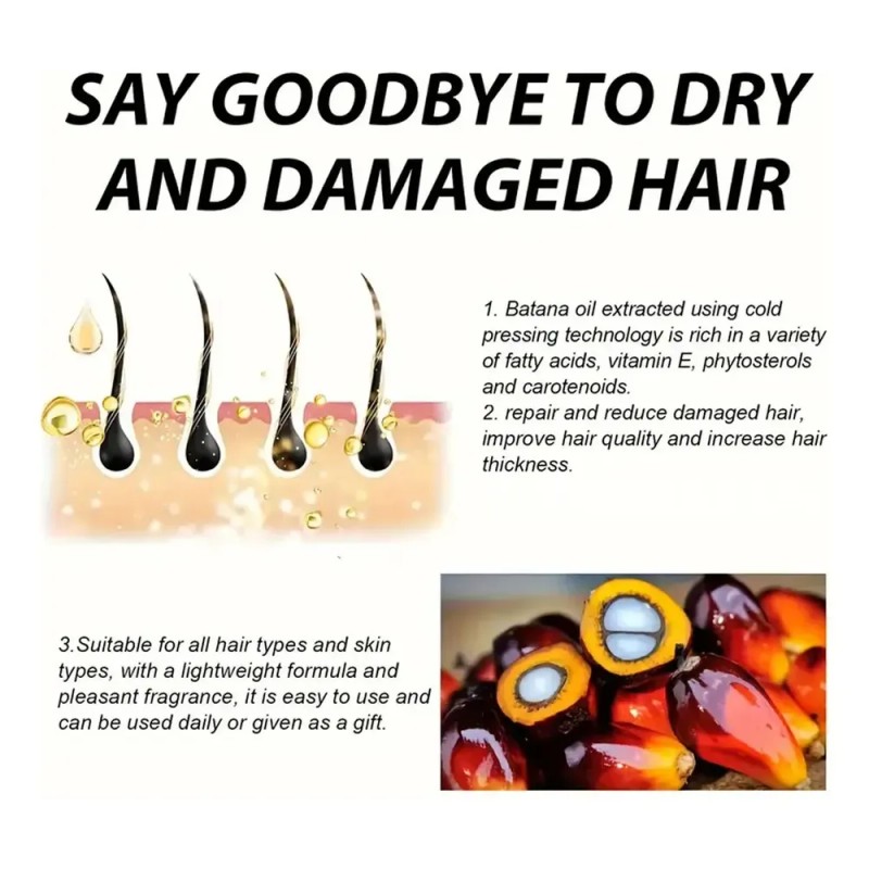 2pcs Aceite De Batana,mejora El Brillo Del Cabello Y La