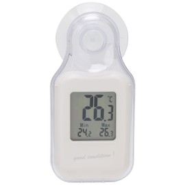 Empex TD-8431 Digital Thermometer, Splashproof, Wall Mounted, Suction Cup, Maximum Minimum Display, White