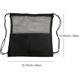 Leanockesa 2 Pack Extra Large Sports Ball Bag, Mesh Soccer Team Balls Bag, Drawstring Sport arrying Net Bag Equipment Storage Bag for Basketball, Beach Cloth and Swimming Gears