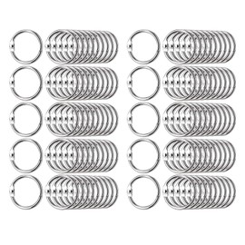 Vokowin 100 Pcs Binder Rings, 25mm Wearable Loose Leaf Binder Rings, Flash Card Rings, Small Round Binding Rings, Book Rings for Flash Cards, Papers, Keychains School, Office, Or Home (K142-1)