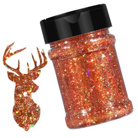 HTVRONT Holographic Chunky Orange Glitter - 100g/3.53oz Mixed Glitter for Resin, Craft, Nails, Makeup & More