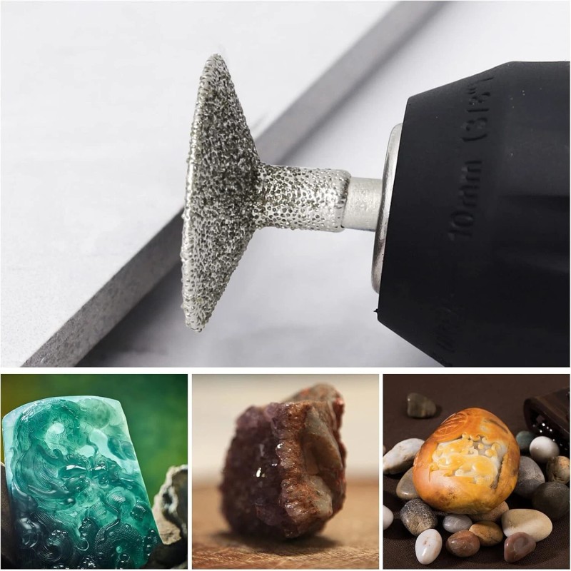 HOMEIDOL Stone Carving Set Diamond Burr Bits Compatible With Dremel