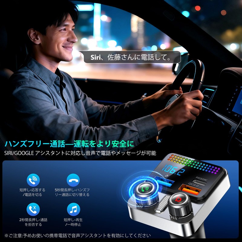 FM Transmitter HUNDRUP In-Car FM Transmitter Bluetooth 5.4 [2025 Top