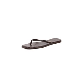 TKEES Women's Square Toe Lily Flip-Flop, Carob Croc, 9