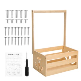 Wooden Baby Shower Basket,Baby Shower Crate Closet,Baby Gift Basket with Handle,Baby Storage Basket for Pregnant New Parents New Born Baby Shower.