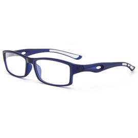 [REAVEE] 老眼鏡 ブルーライトカット スポーツ式 超弾性 PCメガネ 軽量 コンパクト おしゃれ ブルー +2.50