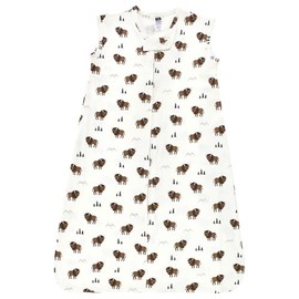 Hudson Baby Unisex Baby Cotton Sleeveless Wearable Sleeping Bag, Sack, Blanket, Wild Buffalo, 0-6 Months