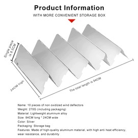 Camping Stove Windscreen, Foldable Aluminium Wind Protection, Foldable Wind Protection for Gas Cooker, 10 Plates Aluminium Windscreen for BBQ Picnic Camping Equipment