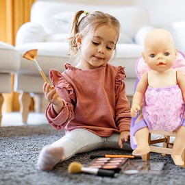 SQAQS Baby Doll Carrier, Rich Variety, Soft Material Baby Front and Back Carry with Adjustable Straps, 18 Inch Doll Strap, Cotton, Doll Accessories (Purple Peach Heart)