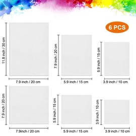 6-Piece Canvas for Painting Set, Canvas Canvas 30 x 20, 20 x 15, 15 x 10, 20 x 20, 15 x 15.10 x 10 cm, Small Canvas, Canvases for Painting, Canvas Frame Stretcher Frame Set, for Oil Paints, Gouache,
