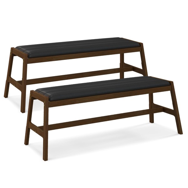 Giantex Upholstered Wood Dining Bench of 2, 50" Entryway Benches