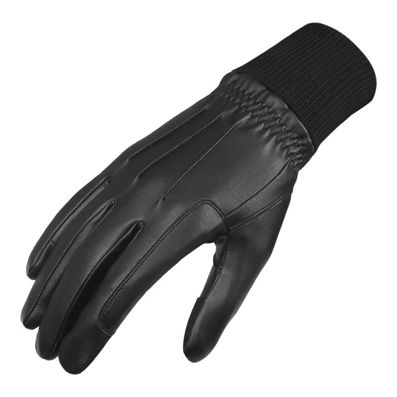 AFE Ladies Horse Riding Gloves Synthetic Leather Equestrian Black Stretch