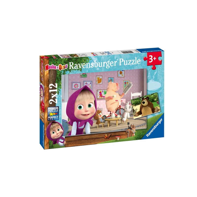 Ravensburger 05645 Jigsaw Puzzle 2 x 12 Masha and Bear