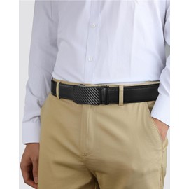 BOSTANTEN Men's Belt, Ratchet Belts for Men Leather Dress Casual with Adjustable Buckle, Cut for Fit