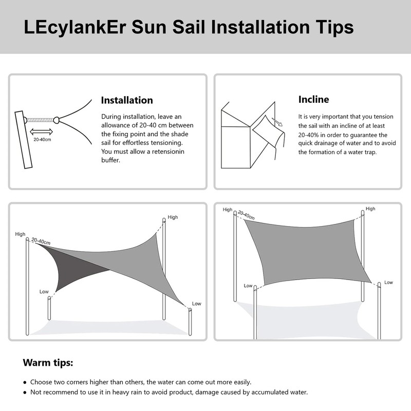 LEcylankEr Awning, Balcony, Triangular, Rectangular, Waterproof Awning Fabric PES, Awning,