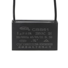 YOKIVE Ceiling Fan Capacitor CBB61, Metallized Polypropylene Film Capacitor Great for Fans Pumps Motors Running (8uF 250V AC 2 Wires 50/60Hz)
