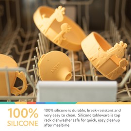 Nuby Animal Friend Silicone Round Bowl - Toddler Bowl - 6+ Months - Pink Whale Bowl