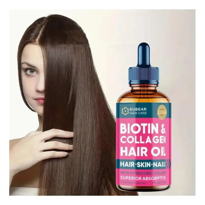 Aceite Reparador Cabello Piel Uñas Con Colágeno Biotina 30ml