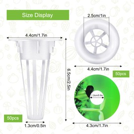 XSEXO Pack of 100 Hydroponic Propagation Systems Kit, Including 50 Hydroponic Plant Baskets, 50 Labels for Plants, Hydroponics Growing Kit
