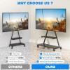 Rfiver Rolling TV Stand on Wheels with Mount with Storage