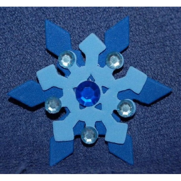 Light Blue Jeweled and Foam Snowflake, Refrigerator Magnet, Made in